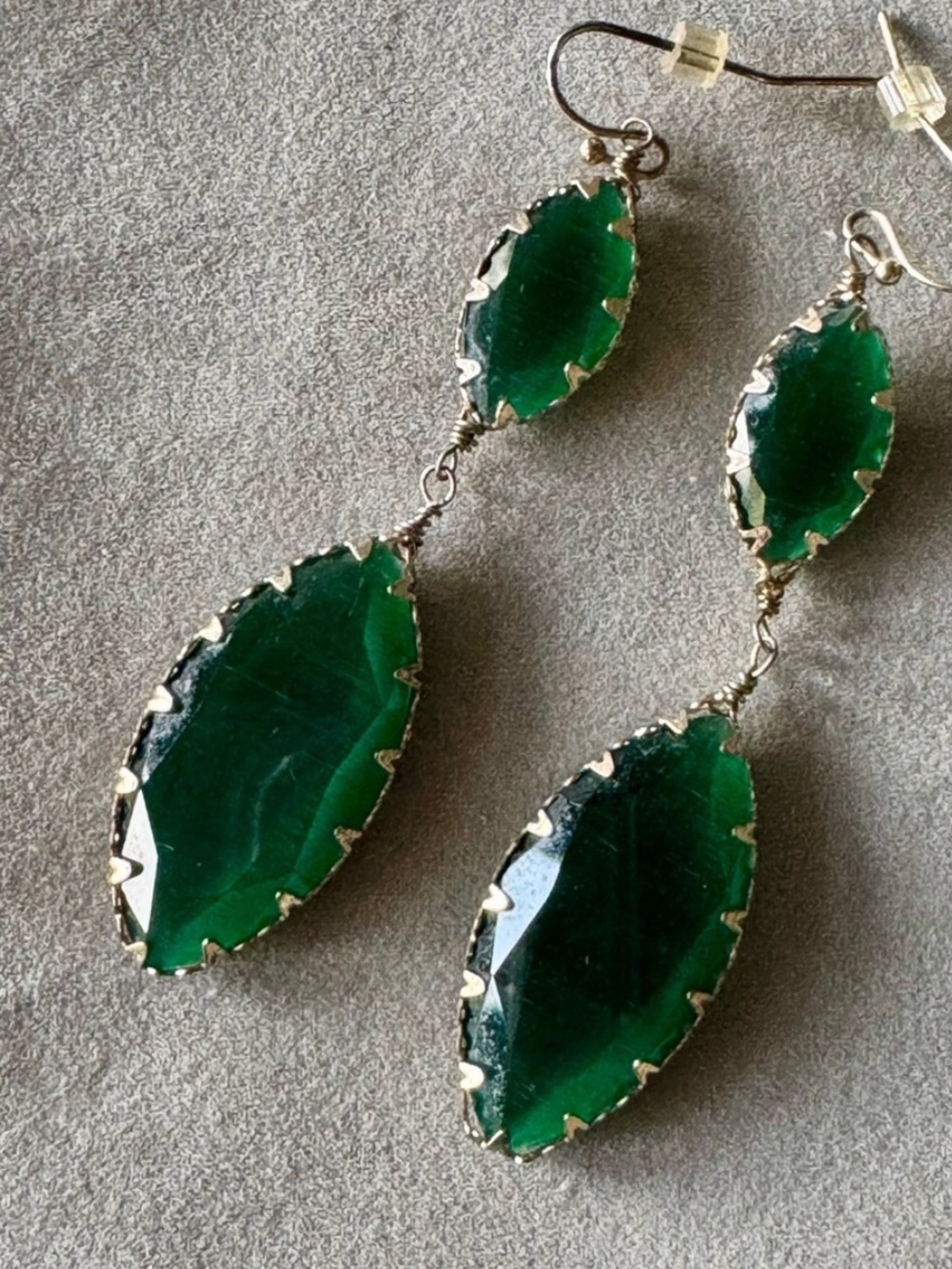 Kendra Scott Green Double Drop Earrings Dangle Women - Picture 4 of 5